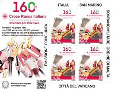 ITALIA 2024 FOGLIETTO CROCE ROSSA - EMISSIONE CONGIUNTA SMOM-VATICANO-RSM MNH**