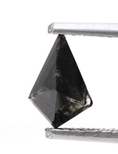 0,58Ct KITE DIAMANTE NERO TAGLIO BRILLANTE DIAMANTE NATURALE 7,5 MM