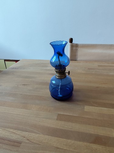 Lampada olio vetro blu - lampada,