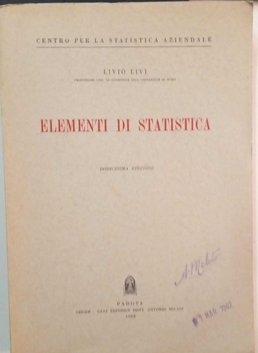 Elementi statistica - elementi, di