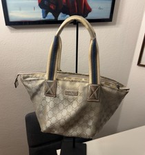 Gucci GG Monogram Shopper Bag Tote Bag Argento Originale