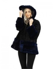 Giacca pelliccia nero blu - e,