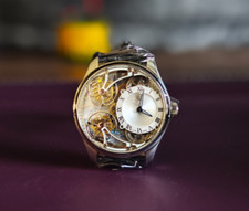 Tourbillon doppio ciliegio orientale Sakura quadrante bianco, magazzino EU