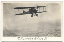 CARTOLINA MILITARE ,R. AEREONAUTICA ITALIANA - AEREO BIPLANO IN VOLO SOPRA ROMA