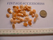 LOTTO 40 BOTTONI OVALE VERA MADREPERLA ARANCIO ARANCIONE 11  MM LINEATO 18