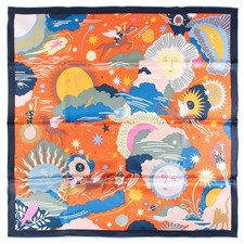 HERMES Sciarpa Carré 70 "Au Royale d'Helios" Il Regno di Elios con Scatola da J