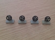 LEGO 4x Ref. 3829c01 old gray Steering Stand 1 x 2 with Steering Wheel