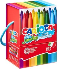 Pennarelli Carioca Jumbo Superlavabili Scatola da 30 Colori Assortiti Maxi