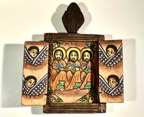 Antica icona etiope legno - icona,