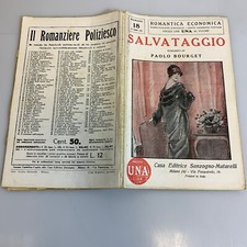 Romantica Economica Romanzo Salvataggio di Bourget n. 18 Sonzogno