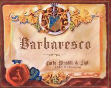 1959 Vino Barbaresco Carlo Rinaldi Barolo distilleria etichetta pubblicitaria