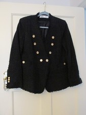 Blazer Zara nero Boucle tweed