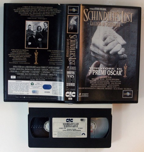 Vhs schindler list - schindler's, lista