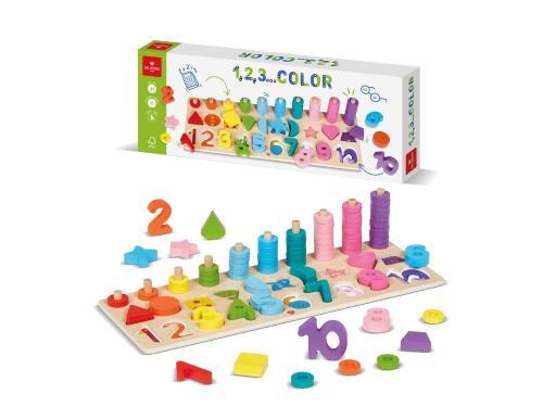 Gioco numeri forme legno - gioco, vd