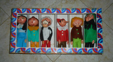 SET COMPLETO di 6 MARIONETTE  "LA CAPANNA" di PINOCCHIO. Made in Italy, ANNI '70