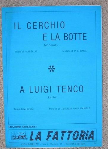 Luigi tenco spartito sheet - a,
