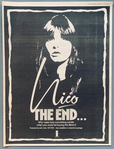 Nico 1974 poster pubblicitario - nico,