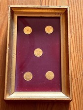 RARO LOTTO VINTAGE MONETA oro massiccio 8K: cornice legno miniatura N. 5 IN TOTALE!!!
