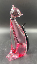 Statuetta statua scultura soprammobile GATTO vetro Murano sommerso Seguso