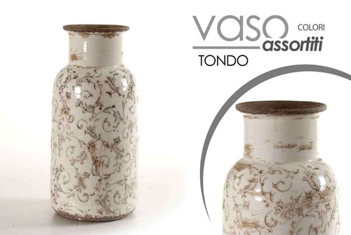 Vaso anticato alto cachepot - vaso,