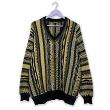 Maglione Angelo Litrico Vintage 60% cotone multicolore a righe con scollo a V -