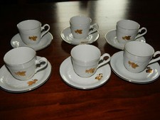 set 6 tazzine caffè + piattini Royal Tognana Monopoli antichi vintage