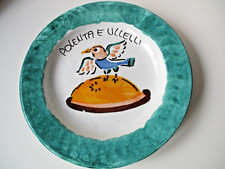 Giovanni De Simone vecchio piatto ceramica Polenta e uccelli n. 2 stile Picasso