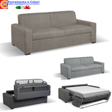 Divano Letto Estraibile Automatico 3 Posti MADE IN ITALY 199x98x84Cm Grigio Beig