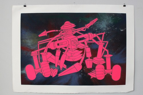 Macchina inutile lithograph - macchina,