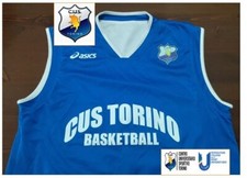 T-Shirt Canotta Originale  Asics C.U.S. Torino Basket tg XL Vintage Double Face