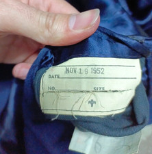 Tuta soprabito anni 50 datata vintage su misura 100% cashmere marina 48R