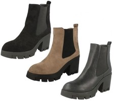 Donna Spot On da Infilare Stivaletti con Plateau F50379