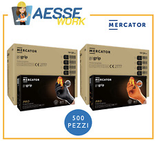 500 Guanti In Nitrile Mercator GoGrip 50 Pz. Neri Arancioni | 10 Scatole da 50pz
