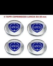 TAPPI COPRIMOZZO LANCIA CROMATI 60 mm BORCHIE LANCIA PER CERCHI IN LEGA 4 pezzi