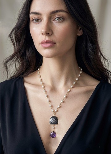 Collana argento 925 perle - argento,