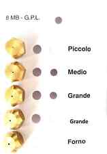 Ugelli iniettori cucina 4 fuochi + forno gas gpl filetto 8mb 2 grandi