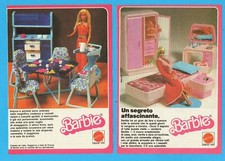 TOP981-PUBBLICITA'/ADVERTISING-1981-BARBIE-CAMERA LETTO+SOGGIORNO+PRANZO-2fogli