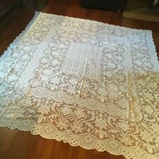 Coperta fatta a mano della nonna plaid,letto,uncinetto filet tombolo cotone