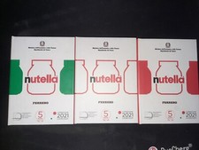 Tris monete 5 euro NUTELLA in Argento con elementi colorati.