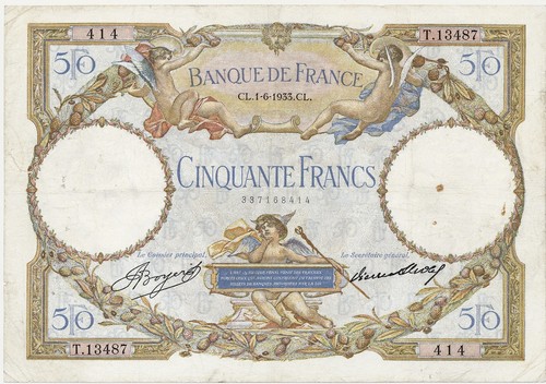 Banconota francia franchi - banconota, 50