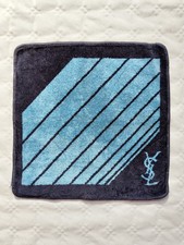 Fazzoletto da taschino vintage Yves Saint Laurent, YSL, spugna, cotone, blu