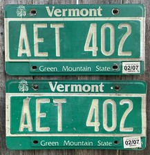 Coppia targhe vermont - coppia, set