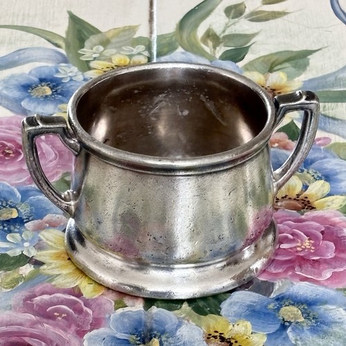 Vtg silver plate sugar bowl - silver,