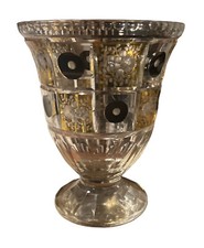 ⚫️ Vaso Grande Calice Vetro Murano Anni ‘80 Disegni Floreali Vintage Design