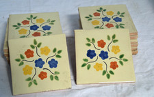 BELLISSIME MATTONELLE/PIASTRELLE MESSICANE FATTE A MANO DECORATE E SMALTATE 16PZ