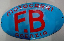 FB MONDIAL MOTO INSEGNA SMALTAT BOMBATA 1940 TARGA TABELLA ORIGINALE SIGN ENAMEL