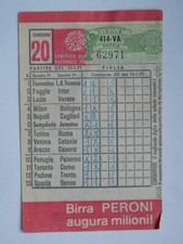 TOTOCALCIO SCHEDINA GIOCATA 1971 concorso 20 Calcio 