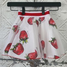 Gonna intera Monnalisa bambino stampa fragola Made in Italy taglia 3 nuova con etichetta