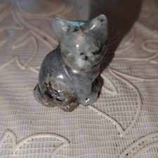 Collezione animali in pietra Gatto in labradorite