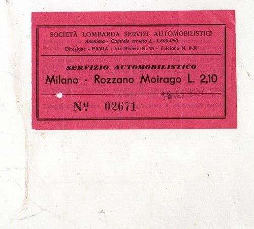 Biglietto societa lombarda - biglietto, societa'